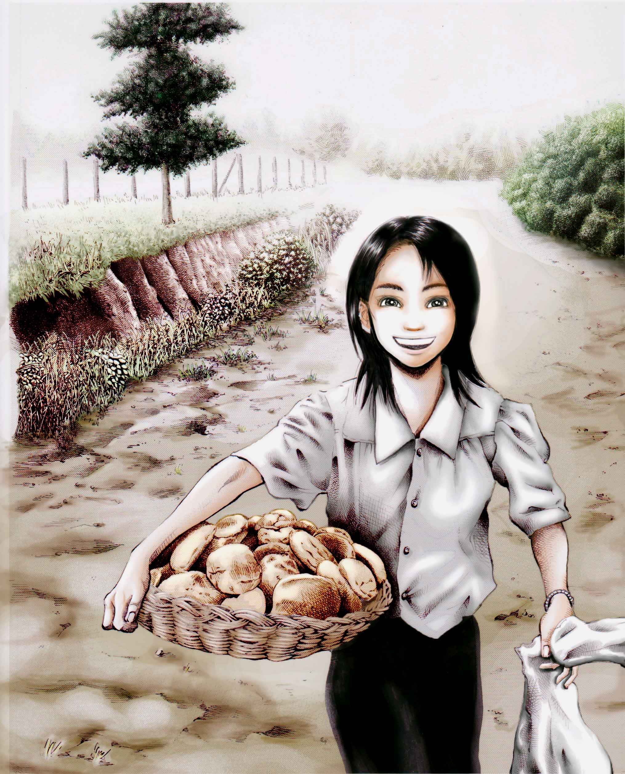 ベトナムのパン売りの少女