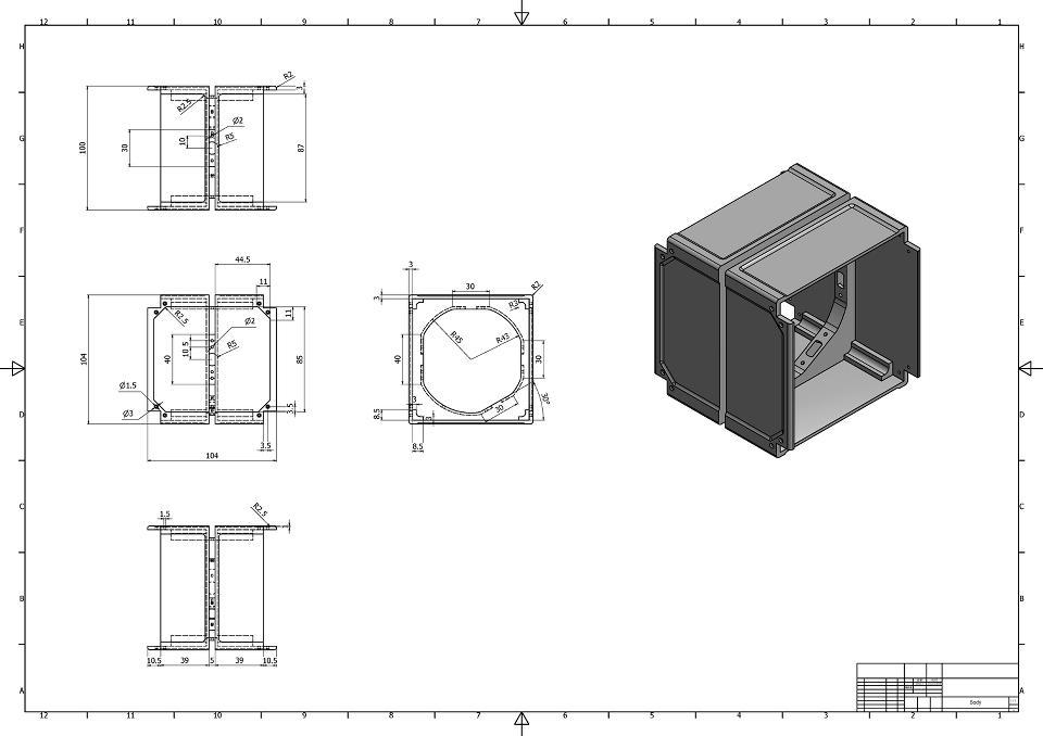 衛星設計(発注図面)(Autodesk Inventor)